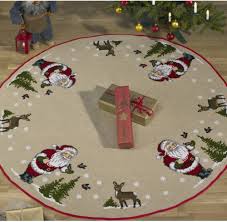 Gifts new stockings new ornaments new tree skirts seasonal clearance. Permin Santa And Reindeer Tree Skirt Christmas Cross Stitch Kit