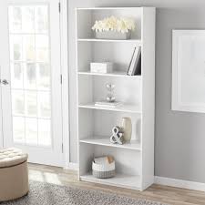 Mainstays 71 5 Shelf Standard Bookcase White Walmart Com Bookcase Storage White Bookcase Shelves