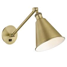 Fifth And Main Lighting Abilene 1 Light Aged Brass Wall Sconce Wl 2315 The Home Depot