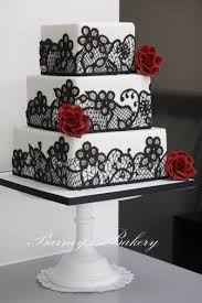 Square Wedding Cakes Wedding Cake Red Black And White Wedding Cake Black Wedding Cakes