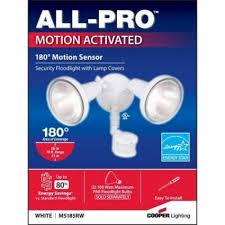 All Pro 180 White Motion Activated Sensor Outdoor Security Flood Light With Lamp Cover Ms185rw The Home Depot