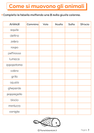 Come Si Muovono Gli Animali Schede Didattiche Per La Scuola Primaria Scuola Scienza Per Bambini Schede Didattiche