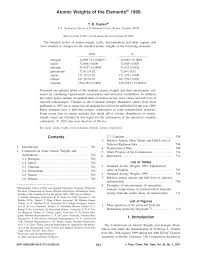 Click on an element symbol to get detailed facts about the element. Pdf Atomic Weights Of The Elements 1999