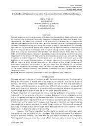 Of integration in malaysia among the ethnic groups from level 3 to level 4? Pdf A Reflection Of National Integration Process And The Role Of Media In Malaysia Chang Peng Kee Academia Edu