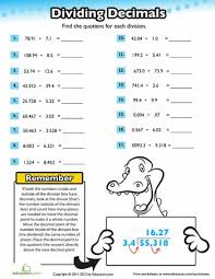 division with decimals worksheet education com sixth grade math fifth grade math middle school math
