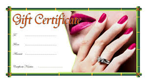 It can be printed in black and white very quickly. Nail Salon Gift Certificate Design Free 1 Gift Certificate Template Certificate Templates Pedicure Gift