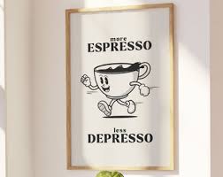 Coffee Poster, Retro Coffee Print, Cute Funny Kitchen Wall Art, Coffee  Quote, 70s Retro Art, Digital Prints, Coffee Lover Printable Art
