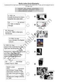 His history, work, and rise to prominence in the protestant reformation. Martin Luther King Jr S Biography Past Simple Esl Worksheet By Flonord