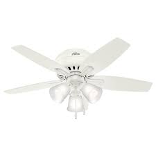 Shop hunter's outdoor and indoor ceiling fans without lights in styles ranging from modern to rustic to give any space in your home a cool breeze. Hunter Low Profile Newsome 42 Fresh White Indoor Led Ceiling Fan At Menards