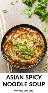 This Asian Spicy Noodle Soup Recipe Is Vegetarian Vegan And So Easy To Make Learn How To Make Asian Soup Recipes Vegetarian Soup Recipes Chinese Soup Recipes