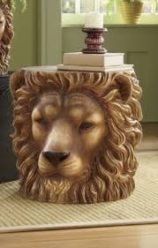 Lion Head Table For Safari Savannah Room Cat Species Savannah Chat Home Art