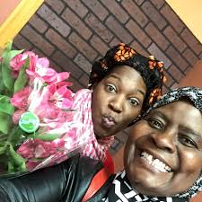 Celebrating a cousin's birthday with a surprise hug