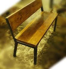 vintage industrial wooden bench with back retro chair bench furniture metal patio furniture