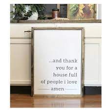 And Thank You For A House Full Of People I Love Amen 24 Area Rug Decor Dining Room Wall Decor Wood Frame Sign