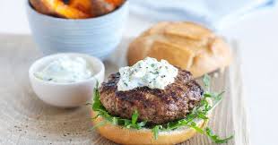 Harissa Spiced Lamb Burgers With Sweet Potato Wedges Recipe Lamb Burgers Sweet Potato Wedges Recipes
