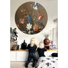 behangcirkel bloemen taupe woonkamer decoratie woonkamer wanddecoratie slaapkamer schilderijen