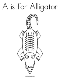 This picture will aid your child to relate more to the alligator. A Is For Alligator Coloring Page Twisty Noodle