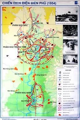 Lược đồ tác chiến Chiến dịch Điện Biên Phủ (1954), do AI tạo