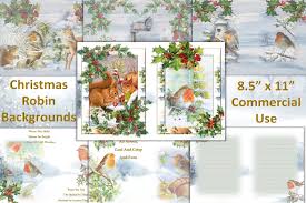 Download Printable Christmas Robin Collage Sheets Graphic By The Paper Princess Creative Fabrica PSD Mockup Templates