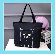 Download Vivinstore1515 On Instagram Totebag Neko Harga Murahh Warna Hitam Bahan Dinir D300 Lapisan Karet Anti Air Uk 28 8 18cm Tali Tote Bag Bags Black Tote Bag