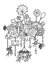 And here is one more fall coloring page to add to your collection. Be Happy Coloring Pages Coloring Home