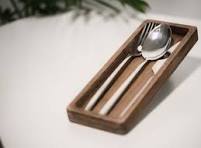 Portacubiertos de madera, portacubiertos de mesa, estuche ...
