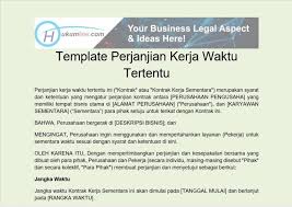 Perjanjian Kerja Waktu Tertentu Tempalte Hukum Line Hukum Fleksibilitas Bijak