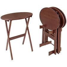 Manchester Wood Oval Tray Table Set Of 4 Walmart Of All Places Mesa Plegable Mesas