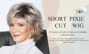 Amazon.com : Jolelyne Silver Ombre Curly Wig Layered Short Bob Pixie Cut  Wigs for White Women Silver Grey Curly Wavy Wig Side Part Shaggy Hair  Fluffy Highlight Mix Gray Layered Synthetic Wigs