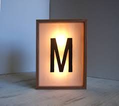 Light Box Hand Painted Name Initial M Lighted Sign By Bingkai 240 00 Iluminatti Lamparas Iluminacion