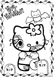 Click the scary halloween cat coloring pages to view printable version or color it online (compatible with ipad and android tablets). Scary Halloween Hello Kitty S5771 Coloring Pages Printable