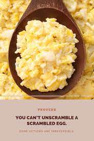 You Can T Unscramble A Scrambled Egg English Proverb Scrambled Eggs Proverbs Words Of Wisdom