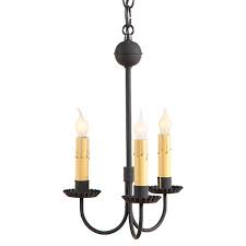 Small 3 Arm Primitive Tin Chandelier 9180bk