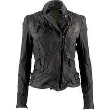 Muubaa Biker Leather Jacket Anthracite Leather Jacket Jackets Collar Leather Jacket