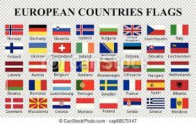 Alle europäischen fahnen, alle flaggen aus europa. Europa Lander Flaggen Die Europaischen Lander Fuhren Die Sammlung An Vierzig Europaische Lander Fahnden In Transparenter Canstock