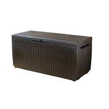 Need to expand or ad storage space on your sitting room deck? Get The Keter Springwood 80 Gal Plastic Deck Box Outdoor Resin Patio Storage Bench Box Brown From Walmart Now Accuweather Shop