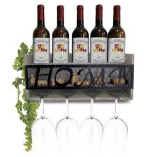 Cork decoration fir sunglasses at night. Cota Global Modern Grey Wall Mounted Wine Rack Wooden Wine Bottle Holder For 5 Bottles