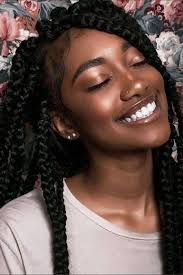 Black And White Braids On Dark Skin 25 Beautiful Black Women Show Us How To Slay In Jumbo Braids Dark Skin Beauty Black Beauties Braid Inspiration