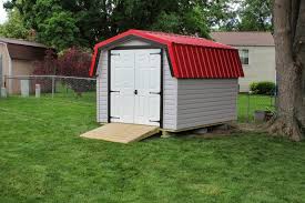 On that previous install, the base was set level to ground so the shed fit under the garage eave and the base eventually rotted, damaging shed, after many new england winters. Mini Barn 2021 Models High Quality Small Sheds In Ohio