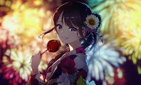 Maybe you would like to learn more about one of these? Wallpaper Id 140766 Anime Short Hair Anime Girls Japanese Kimono Kimono Yukata Blue Eyes Original Characters
