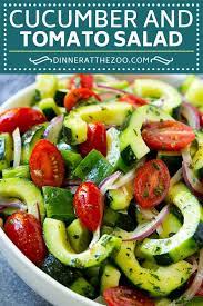 Noodles lettuce cucumber peppers onion and strawberries can l.make a salad with this. Cucumber Tomato Salad Dinner At The Zoo