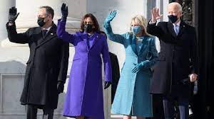 President joe biden and vice president kamala harris were sworn into office on jan. Inauguration Fashion Purple Pearls And Mittens Bbc News