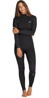 2019 Billabong Womens Furnace Synergy 5 4mm Back Zip Wetsuit Black Q45g05
