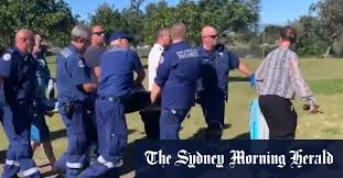 Emergency services were called to the beach, next to forster, about 11:20am after receiving reports a man had been bitten by shark while surfing. Fqkkx94yffvxsm