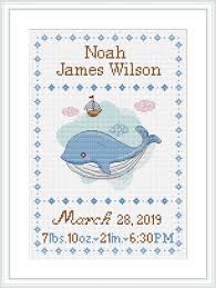 We have designs to suit any baby, including tatty ted, bambi, finding nemo, mr men and shaun the sheep along with more traditional and christian designs. Baby Birth Announcement Cross Stitch Pattern Whale Baby Boy Etsy In 2021 Cross Stitch Patterns Cross Stitch Stitch Patterns