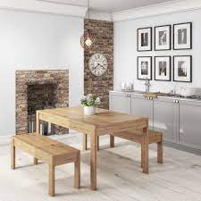 So picking the right dining room table is more complicated than simply picking something big enough for you to eat dinner. Solid Pine Rectangle Dining Table With 2 Dining Benches Emerson Furniture123