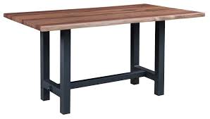 I am sure i want a 60 x 60 square table. Counter Height Live Edge Walnut Dining Table With Metal Base