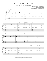 Free sheet music preview of the phantom of the opera for piano solo (big note book) by andrew lloyd webber. Andrew Lloyd Webber All I Ask Of You From The Phantom Of The Opera Sheet Music Download Printable Pdf Musical Show Music Score For Trombone Solo 191755