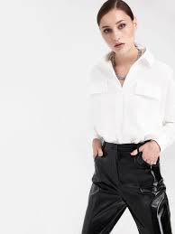Beyaz Gomlek Yaka Bluz Iw6190006128096 Ipekyol Gomlek Bluz Kadin