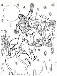 Vintage Spiderman And Santa Print And Color Me Avengers Coloring Pages Christmas Coloring Pages Spiderman Christmas